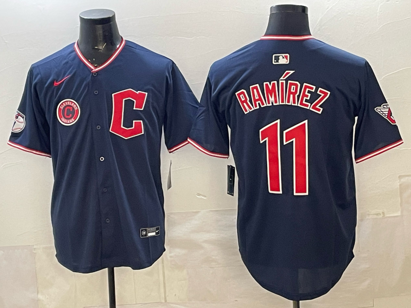 Men 2025 Cleveland Indians #11 Ramirez blue Nike MLB Jersey 26008->cleveland indians->MLB Jersey